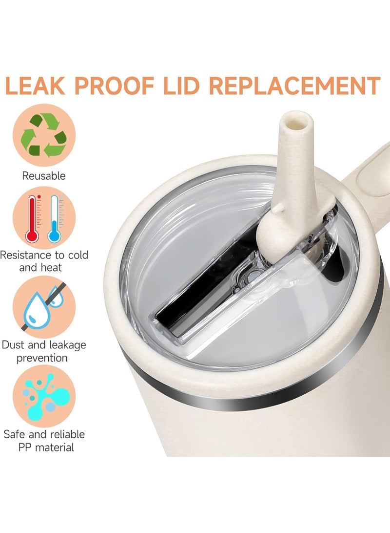 غطاء بديل بقشة قابلة للطي مقاس 40 اونصة من قطعتين مناسب لستانلي كوينشر، مقاوم للتسرب لغطاء ستانلي، غطاء بديل مقاوم للانسكاب وقابل لاعادة الاستخدام لملحقات اكواب ستانلي (اسود) - Image 5